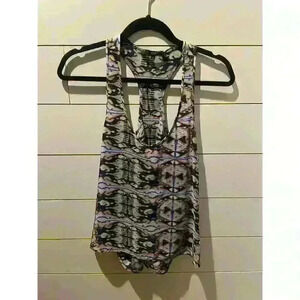 Tibi Watercolor 100% Silk Raceback Tank, size 4